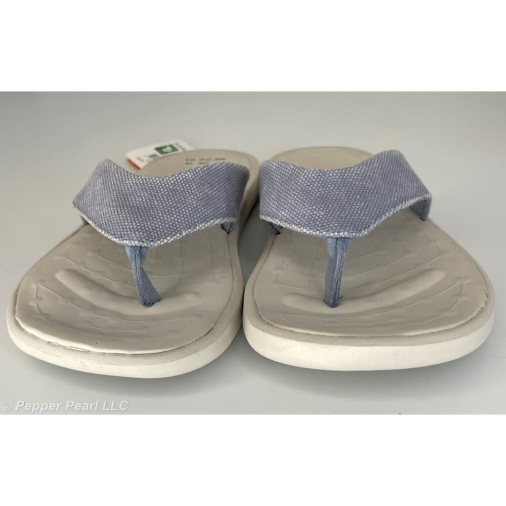 Flip Flop Thong Sandal Blue Women's 6 Kids 4 Soft Science Skiff 2.0 Canvas